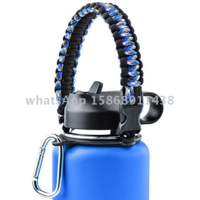 Slingifts Paracord Handle for Hydro Flask Wide Mouth Bottles Water Bottle Handle Strap with Holder and Carabiner 