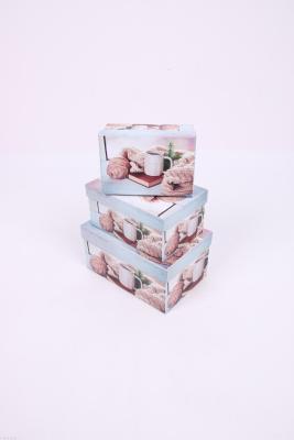 Rectangular Three-Piece Gift Box Gift Box Flower Box Storage Box Wedding Candies Box