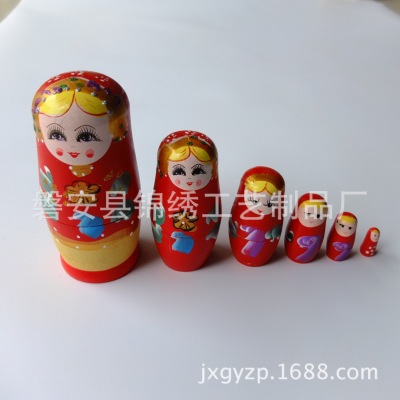 Factory Direct Sales Wooden Russian Matryoshka Doll Wooden Painted Six Matryoshka Doll Matryoshka Doll Doll