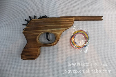 Factory Direct Sales Toy Wooden Gun Wooden Toy Gun Rubber Band Gun Travel Craft Toy
