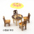 Factory Direct Sales Wooden Mini Table and Chair Wooden Old-Fashioned Square Table for Eight People Table and Chair Set Decoration Play House Toys Wholesale