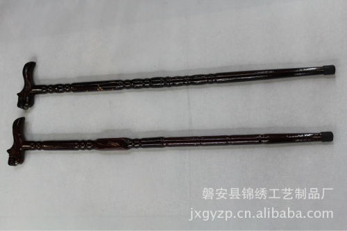 wholesale supply elderly crutches laser engraving plum blossoms orchids bamboo and chrysanthemum wooden crutches