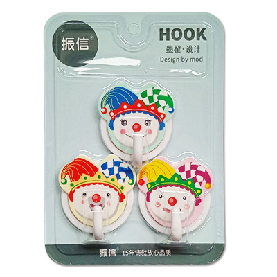 Manufacturers wholesale creative cartoon adhesive hook wall plastic hook without trace hook