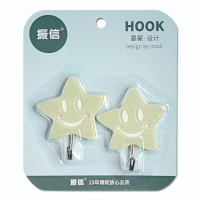 Manufacturer wholesale acrylic hanging hook star sticky hook smiling face creative hook