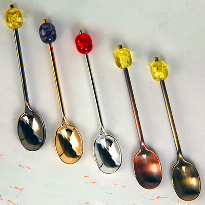 Super Sweet Colorful Small Beads Spoon Cake Spoon, Ice Cream Spoon/Coffee Spoon (Jy13)