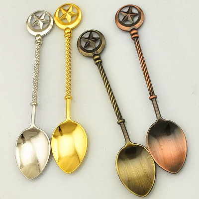 New Creative Retro Coffee Spoon Ice-Cream Spoon/Jam Spoon Alloy Minor Dessert Spoon (Jy91)