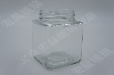 Manufacturers direct selling wire mouth glass pickles bottle square series glass pickles bottle tinplate cover