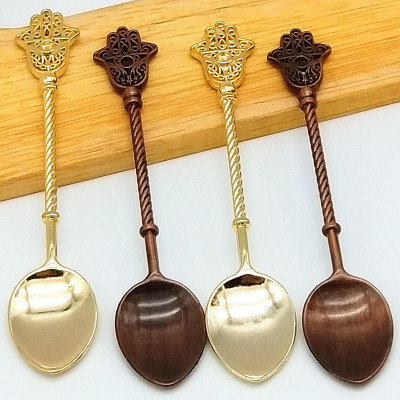 Roman Emperor Shield Golden Feather Spoon Wings Retro Staff Series Coffee Spoon Stirring Spoon Dessert Spoon Jy97
