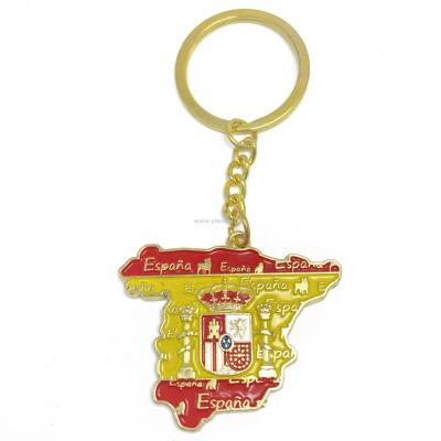 Spanish flag Spanish map key chain pendant gift tourism souvenir antique key chain