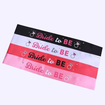 Popular in Europe US bride-to-be party satin sash Custom letters sash