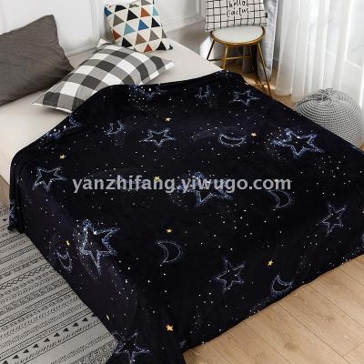 Factory foreign trade direct flannel flannel double-sided flannel office travel spring/summer blanket cover autumn/winter blanket pad