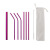 Creative Purple Stainless Steel Straw Drink Coffee Juice Milk Direct Drinking Straw Easy to Clean Environmental Protection Straw Set