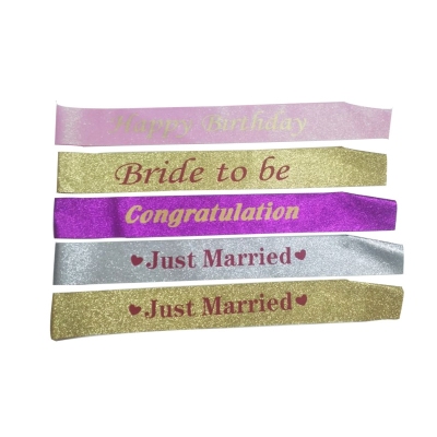 Birthday Queen Birthday Party Masquerade Bridal Party Etiquette Belt Shoulder Strap Ribbon Logo Customized