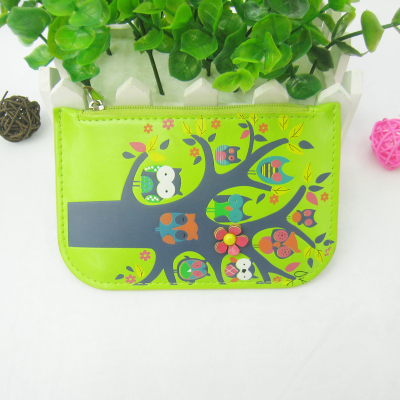 Original many owl doodle on the tree zero purse, craft zero purse, receive small bag