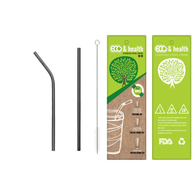 Amazon Specially Provides Portable Stainless Steel Straw Milk Tea Juice Milk Environmental Protection Recycling Straw Set for Delivery