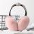 New winter corduroy striped bow insulation rex rabbit fur folding band earmuffs