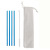 Exclusive for Cross-Border Food Grade 304 Stainless Steel Straw Package Environmentally Friendly Easy to Clean Bendable Blue Straw Wholesale