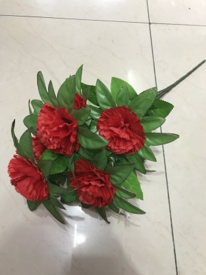 7 head with leaf clove simulation flower qingming flower silk flower manufacturers direct sales