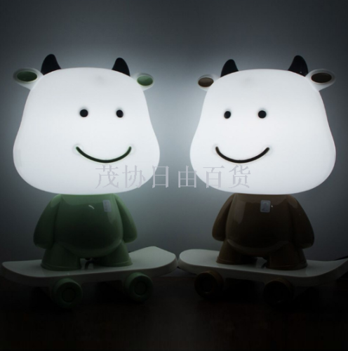touch small night lamp three-speed dimming calf rabbit cartoon table lamp energy-saving led touch bedroom bedside lamp