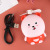 Fashion Cartoon USB Rechargeable Piggy Beauty Makeup Mirror Summer Convenient Pocket Led Fill Light Fan Student Gift