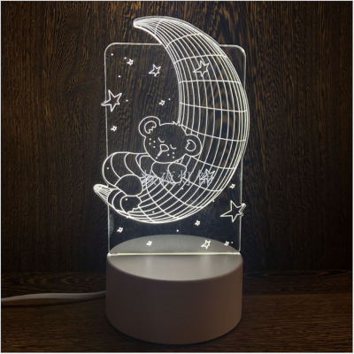 3D LED Table Lamps Desk Lamp Light Dining Room Bedroom Night Stand Living Glass Small victory Next Unique 1