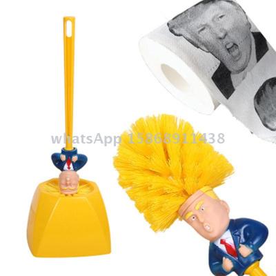 Slingifts Donald Trump Toilet Brush Holders with trump paper Gift Prank Joke Bathroom Cleaning Accessories Plastic
