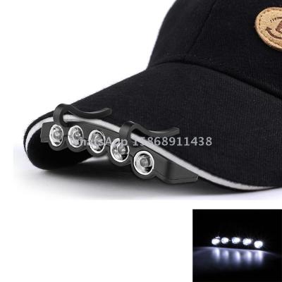 Slingifts Clip On 5 LED Headlamp Lights Hands free Cap Hat Clip Headlight Flash  Steady ON