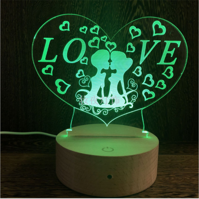 3D LED Table Lamps Desk Lamp Light Dining Room Bedroom Night Stand Living Small LOVE REINDEER Next Unique 1