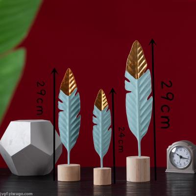 Instagram wind Nordic simple creative design iron feather set piece sitting room table bedroom photography props