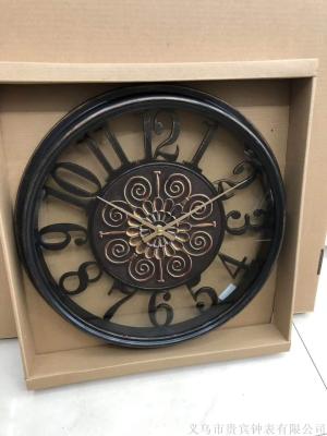 Craft creative fashion decoration antique wall clock manufacturers direct selling origin source living room simple quartz wall clock