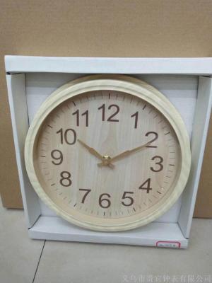 Process creative fashion decoration imitation wood wall clock manufacturers direct selling origin source living room simple quartz wall clock