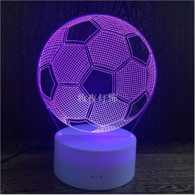 3D LED Table Lamps Desk Lamp Light Dining Room Bedroom Night Stand Living Glass Small football Next Unique 11