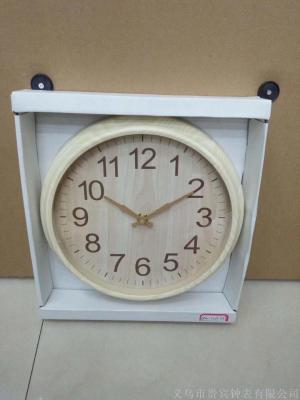 Process creative fashion decoration imitation wood wall clock manufacturers direct selling origin source living room simple quartz wall clock