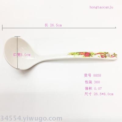 Hot Sale Melamine Dinnerware Soup Spoon Plastic Long Handle Soup Spoon Short Handle Non-Slip Meal Spoon