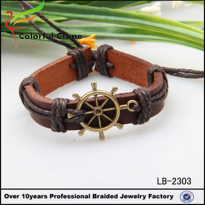 Cowhide alloy bracelet