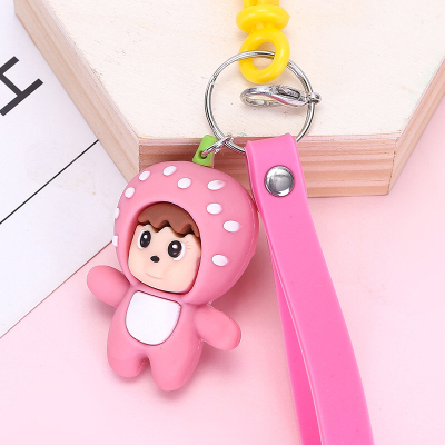 Newly created cartoon soft glue fruit small ball paper key chain · bag hanging decoration · car small gift