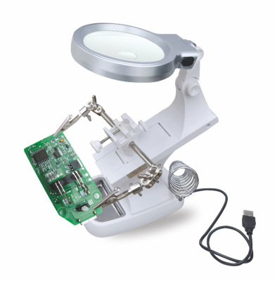 Hot LED Light Multifunction Bracket Rotating Maintenance Desktop HD Acrylic Magnifying Glass Repairman Tool 7023b