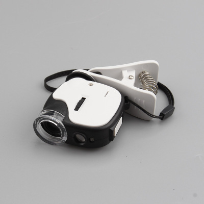 New portable pieces with mobile phone clip 55 times mini pieces with LEDUV examination lamp