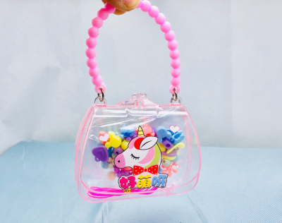 DIY small handbag handmade beaded gift box necklace bracelet fun to wear beads hand carry bag hand crystal box single corner