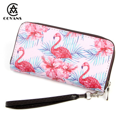 PU Thick cross print digital banknote bankcard and credit card receive a single zipper Wallet to customize