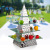 Stainless Steel Pyramid-Shaped Hammer Printing Shelf Glass Fruit Dim Sum Rack Buffet Tea Break Western Food Cold Meal Display Stand