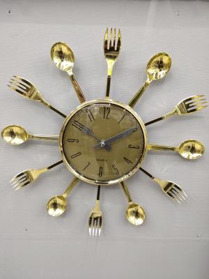 Knife and fork creative fashion kitchen wall clock manufacturer direct selling origin source living room simple square quartz wall clock