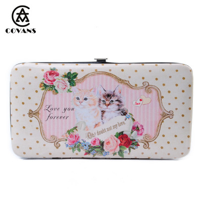 PU leather Digital Printed Banknote Credit card Storage Iron Wallet hand Wallet to map Custom manufacturers Direct