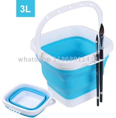 Slingifts 3L Foldable Portable Multi-Purpose Bucket- Paint Brush Washer Cleaner with Handle Collapsible Camping Fishing