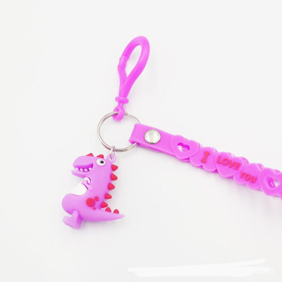 Cross border PVC plastic small dinosaur key chain pendant pendant bag accessories cartoon cute little gift