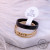Stainless Steel Rose Gold Black Letter Personality Decorative Ring Female Index Finger Korean Jewelry Fashion Ring