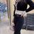 Black wear winter Korean new style waist embroidery thickened warm lamb down trim leggings