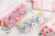 Korean Simple Transparent Pen Bag Girls' Ins style large capacity flower Candy Personality Retro Stationery bag