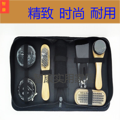 Factory direct shoe polish set shoe polishing tool set leather shoes care set boutique Oxford cloth shoe polish pack 7 pieces