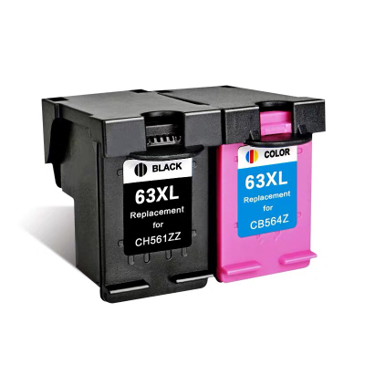 Compatible with HP Large Capacity Hp63 Ink Cartridge Hp2130 3630 Black, Colors Ink Cartridge